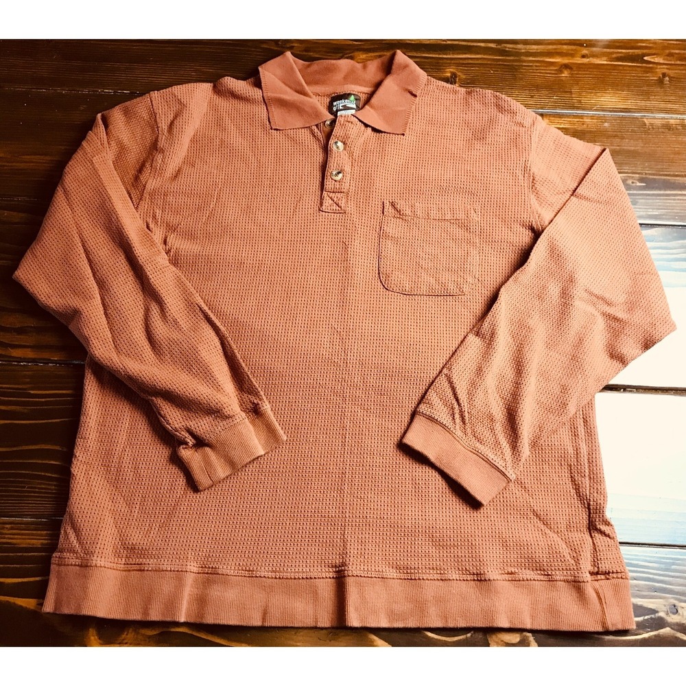 Weekendz Off Shirt, Men's Size XL, Brown Black, Long Sleeve, Polo